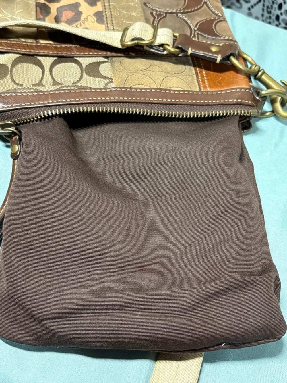 COACH Holiday Patchwork Animal Print Swingpack Messenger Crossbody Bag - Picture 11 of 11